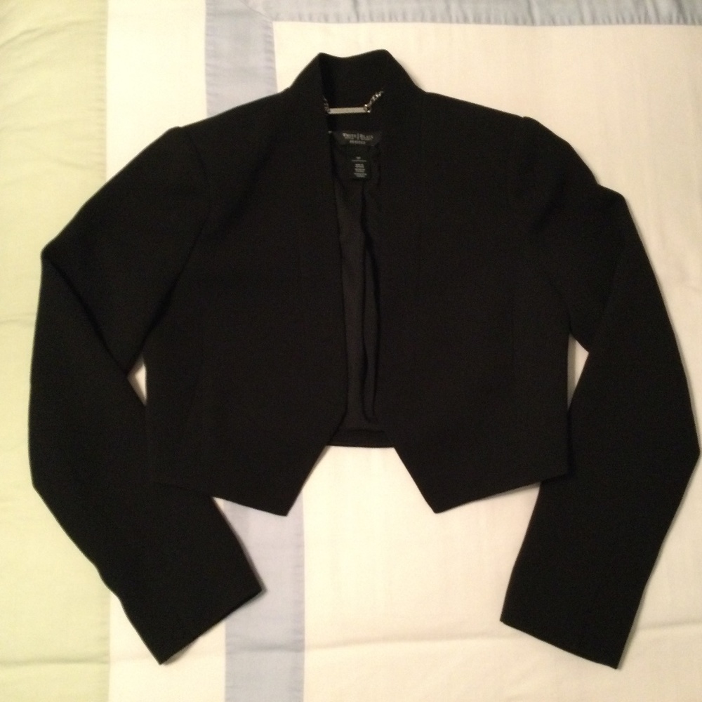 White House Black Market | Black cropped open front jacket